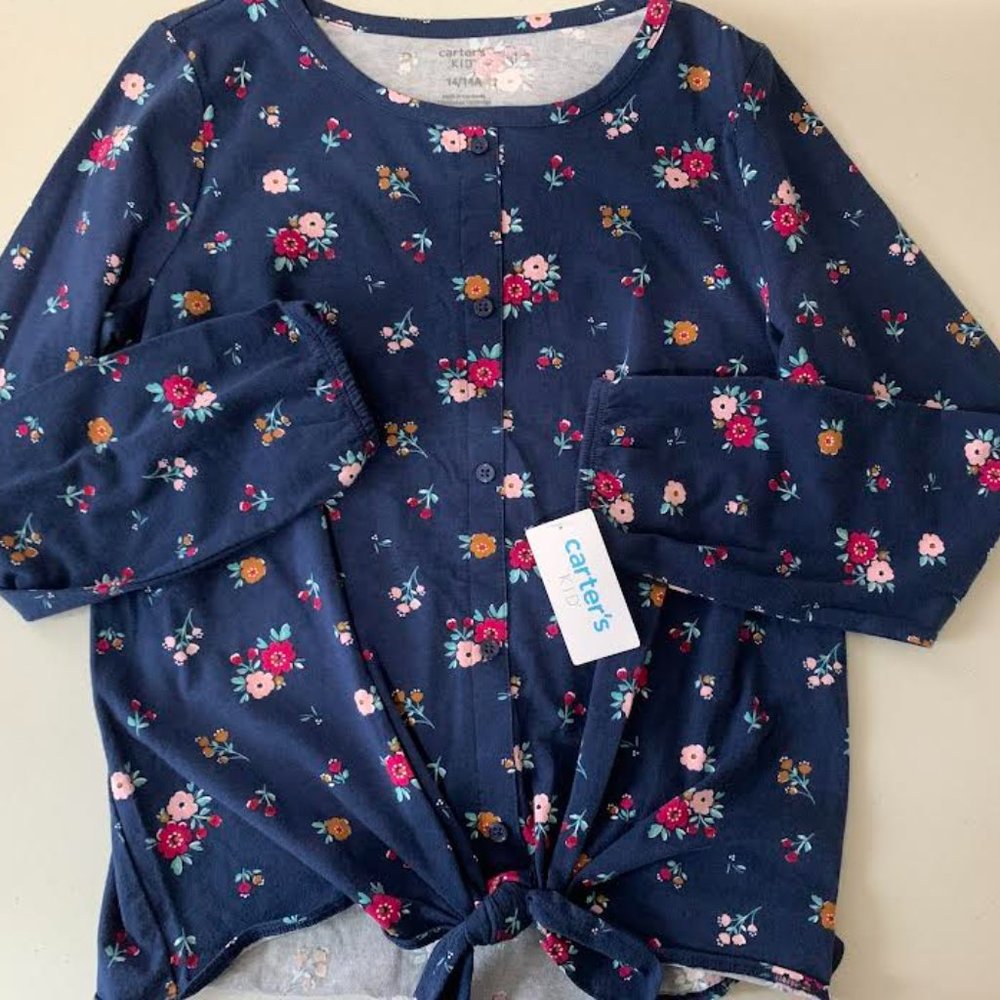 carter's kids Girls Floral Jersey Tee Size 14